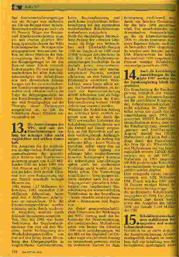 Vorschauseite 6: Reha 97 Die Bundesregierung behauptet ... Tatsache ist jedoch ...