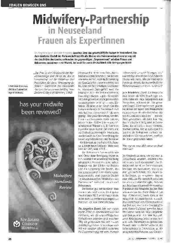 Vorschauseite 1: Midwifery-Partnership in Neuseeland - Frauen als Expertinnen