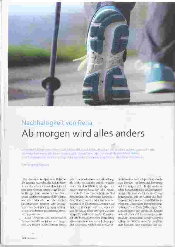 Vorschauseite 1: Nachhaltigkeit von Reha Ab morgen wird alles anders