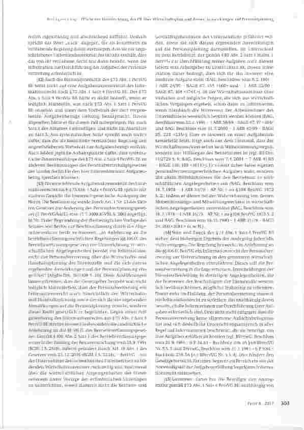 Vorschauseite 3: Pflicht zur Unterrichtung des Personalrates über Wirtschaftsplan und dessen Auswirkungen auf Personalplanung
