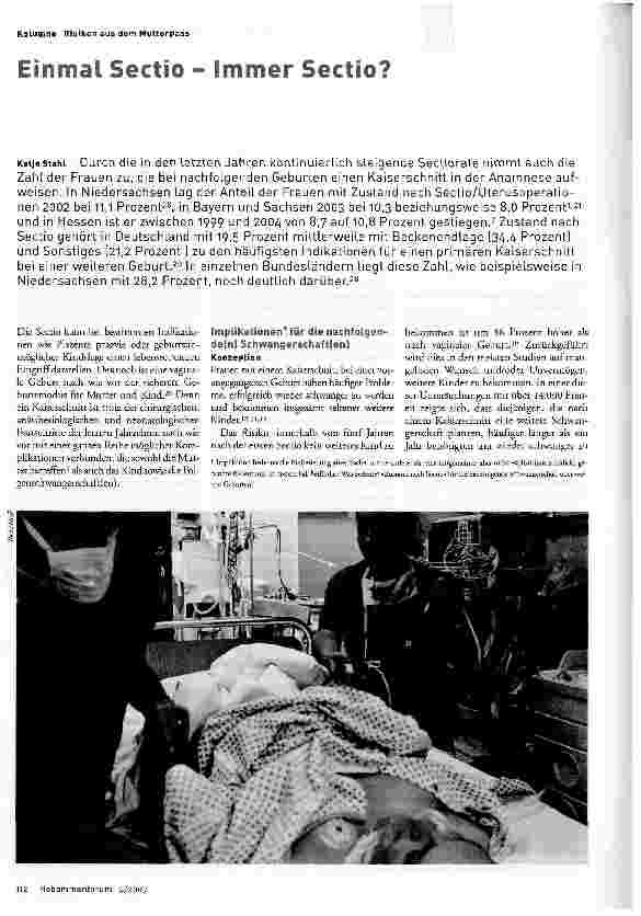 Vorschauseite 1: Einmal Sectio - Immer Sectio?