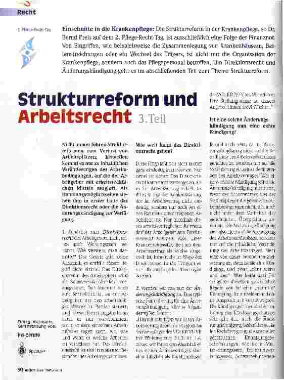 Vorschauseite 1: Strukturreform und Arbeitsrecht 3. Teil