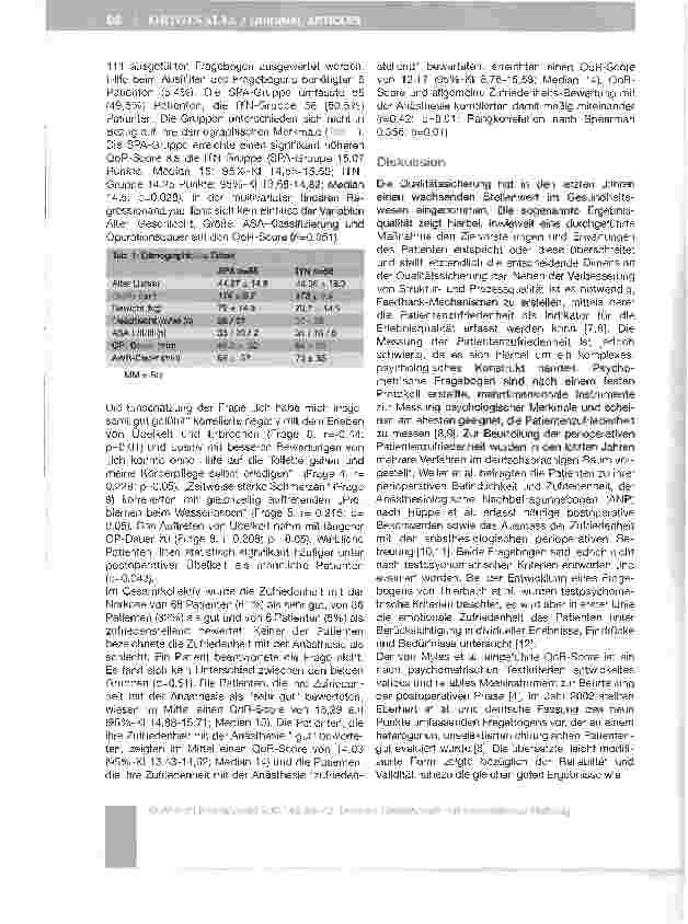 Vorschauseite 4: Klinische Anwendung des Quality of Recovery-Scores