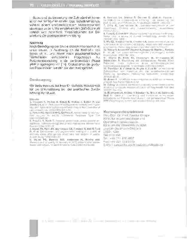 Vorschauseite 6: Klinische Anwendung des Quality of Recovery-Scores