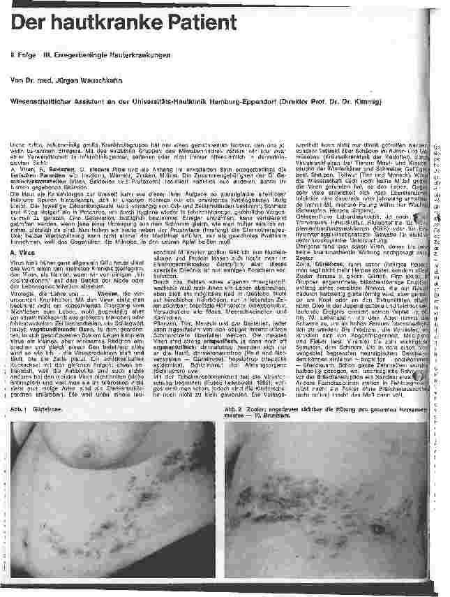 Vorschauseite 1: Der hautkranke Patient 8. Folge: III. Erregerbedingte Hautveränderungen