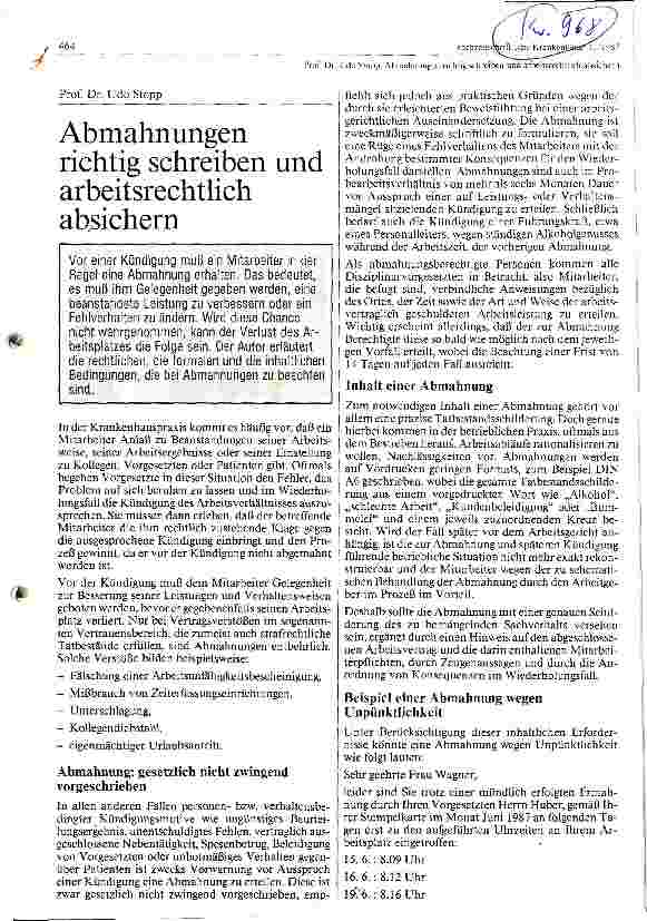 Vorschauseite 1: Abmahnung richtig schreiben und arbeitsrechtlich absichern