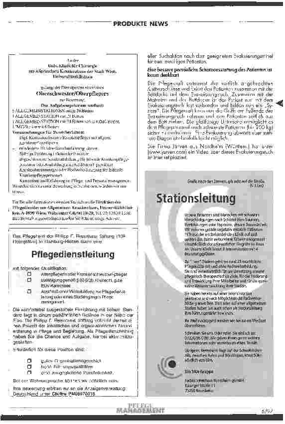 Vorschauseite 2: Die Evakuierung von nicht-gehfägigen Patienten in Krankenhäusern und Altenheimen