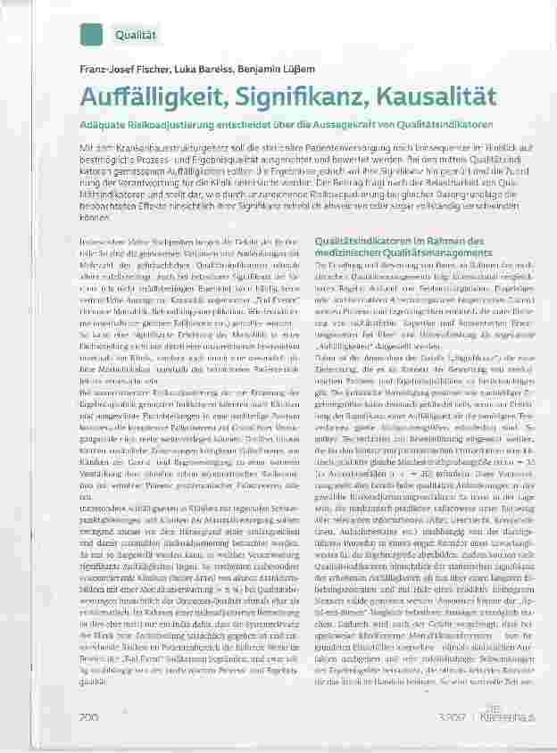 Vorschauseite 1: Auffälligkeit, Signifikanz, Kausalität