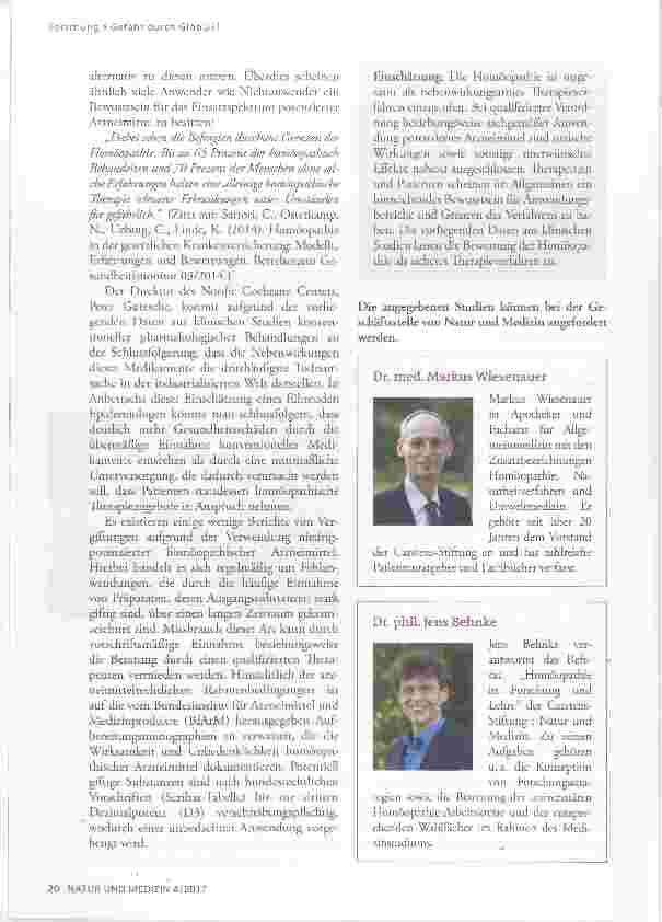 Vorschauseite 3: Gefahr durch Globuli? Wissenschaftliche Befunde zur Sicherheit homöopathischer Arzneimittel