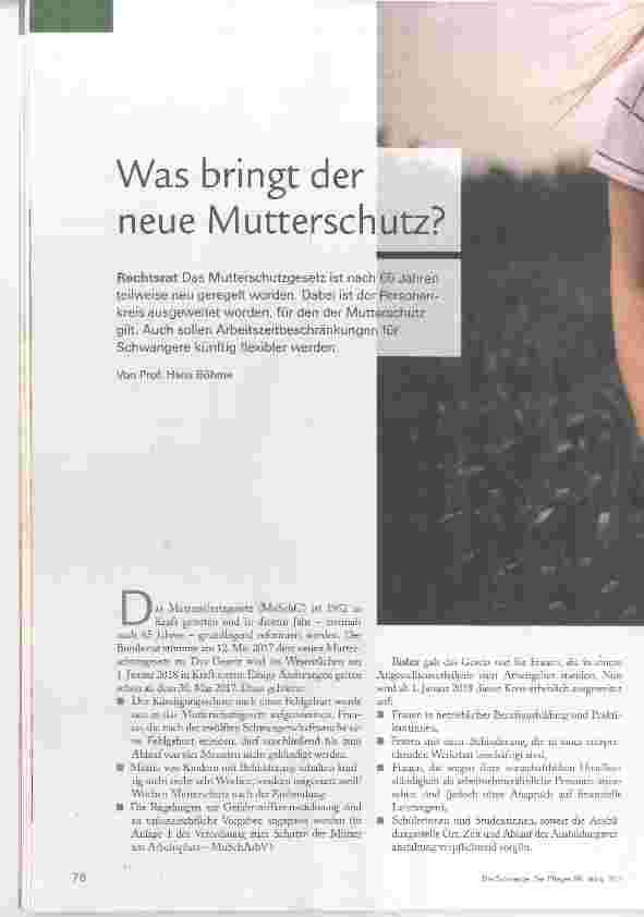 Vorschauseite 1: Was bringt der neue Mutterschutz?