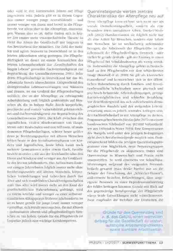Vorschauseite 2: QUEREINSTIEG IN DEN PFLEGEBERUF