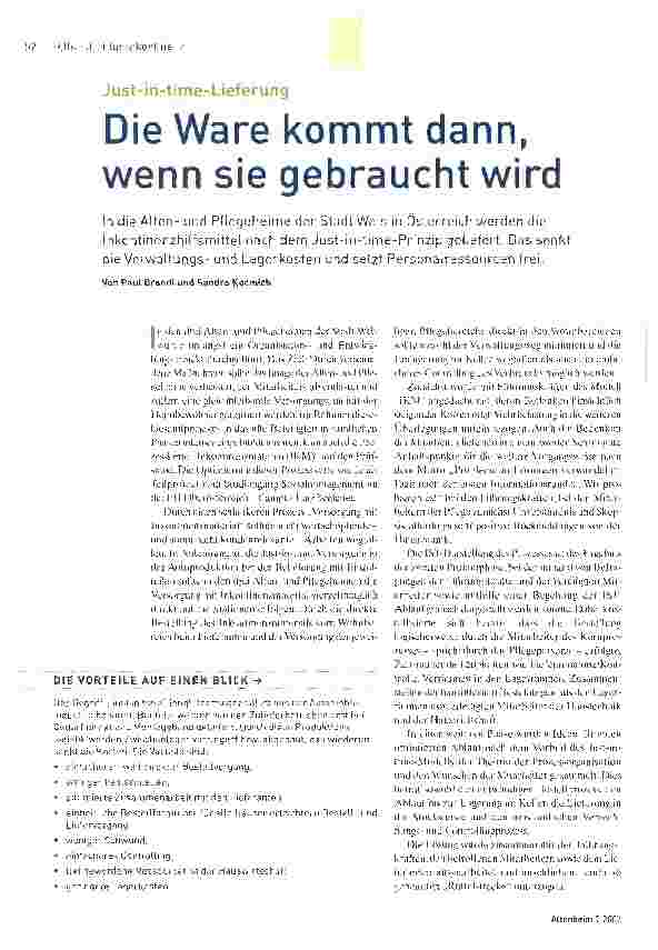Vorschauseite 1: Die Ware kommt dann, wenn sie gebraucht wird