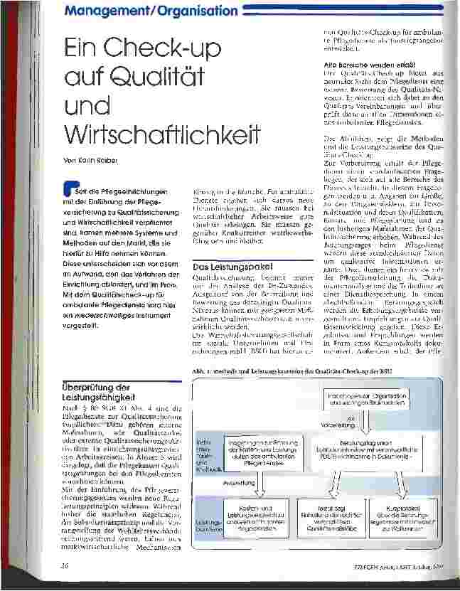 Vorschauseite 1: Ein Check-up auf Qualität und Wirtschaftlichkeit