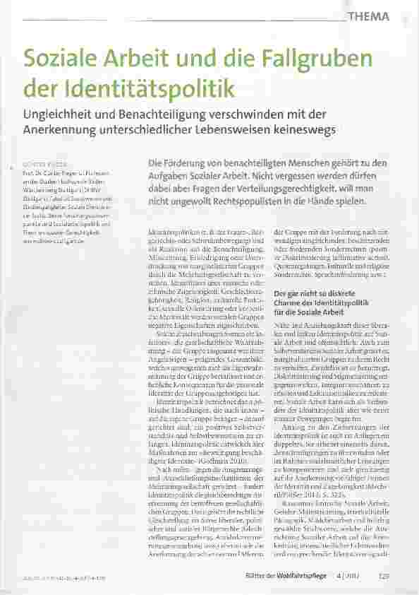 Vorschauseite 1: Soziale Arbeit und die Fallgruben der Identitätspolitik