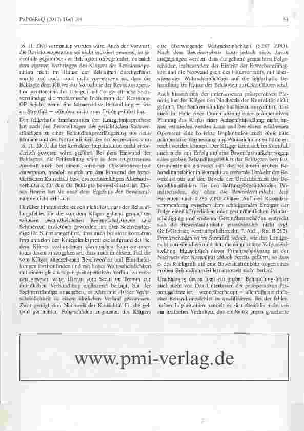 Vorschauseite 4: Schmerzensgeldanspruch nach fehlerhafter Implantation einer Kniegelenksprothese