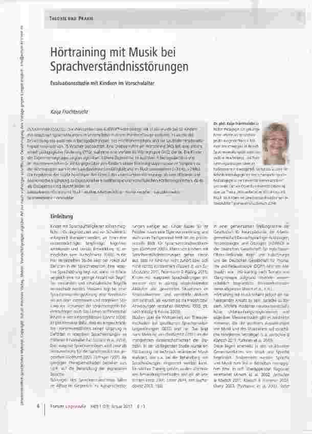 Vorschauseite 1: Hörtraining mit Musik bei Sprachverständnisstörungen