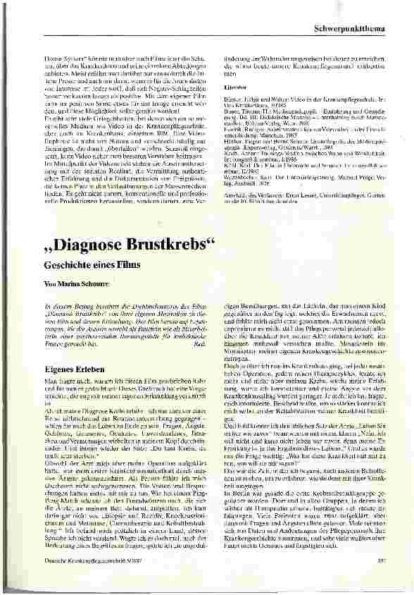 Vorschauseite 1: „Diagnose Brustkrebs