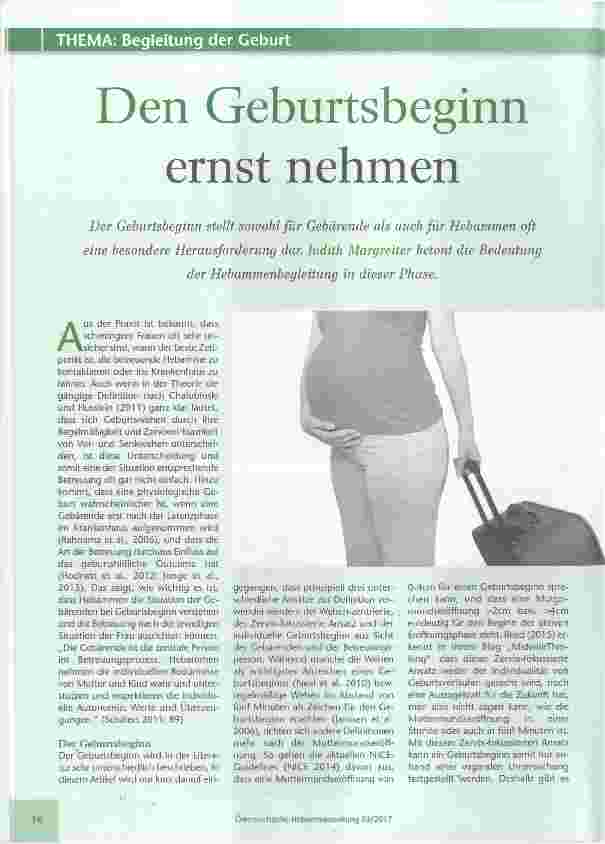 Vorschauseite 1: Den Geburtsbeginn ernst nehmen