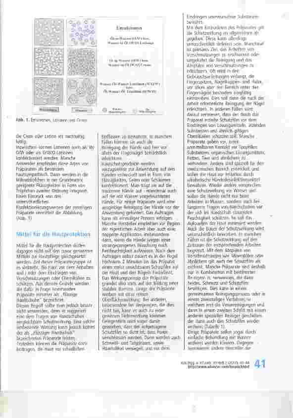 Vorschauseite 2: Gedanken zum Hautschutz