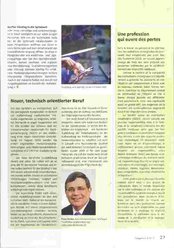 Vorschauseite 2: Neue Berufslehre zum Medizinproduktetechnologen