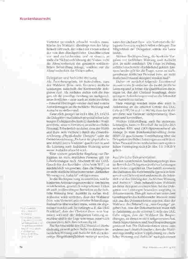 Vorschauseite 3: Was darf der Wahlarzt delegieren?