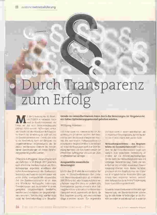 Vorschauseite 1: Durch Transparenz zum Erfolg