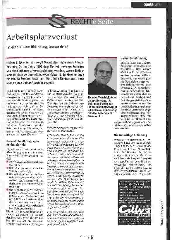 Vorschauseite 1: Arbeitsplatzverlust Ist eine kleine Abfindung immer drin?