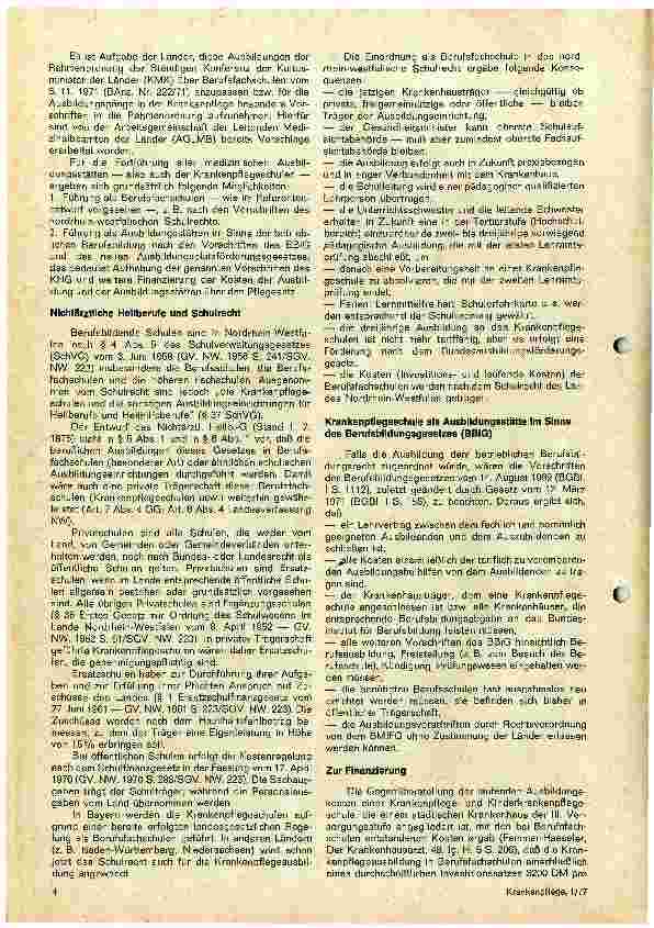 Vorschauseite 3: Krankenpflegeausbildung, berufliche Fortbildung und Weiterbildung