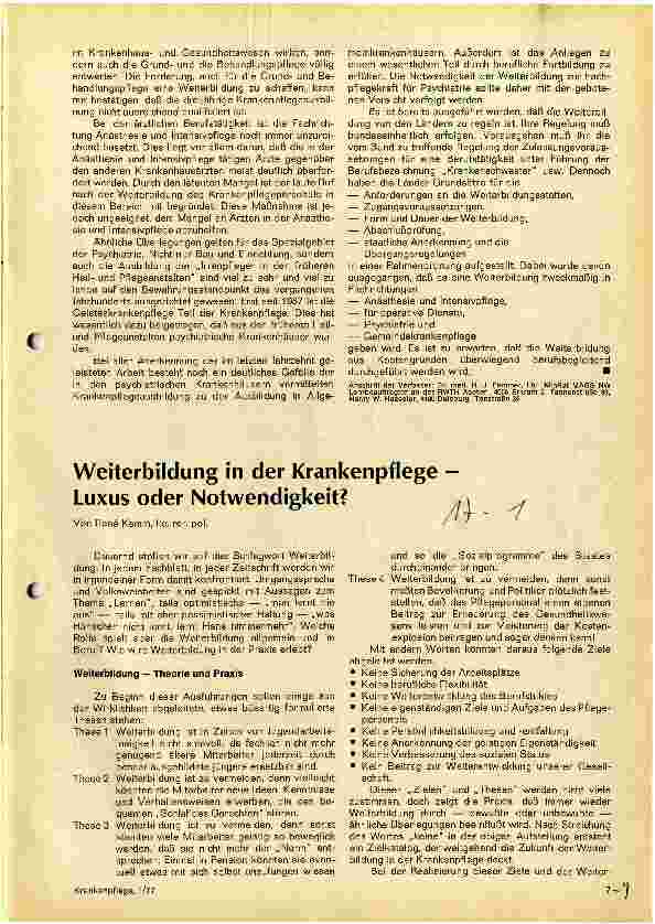 Vorschauseite 6: Krankenpflegeausbildung, berufliche Fortbildung und Weiterbildung