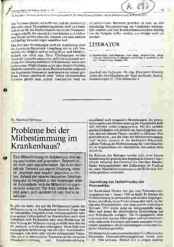 Vorschauseite 1: Probleme bei der Mitbestimmung im Krankenhaus