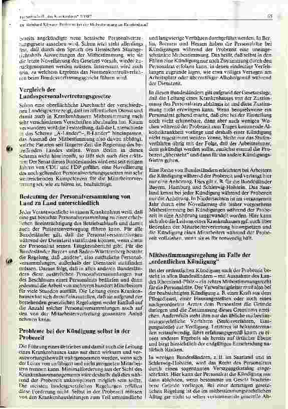 Vorschauseite 3: Probleme bei der Mitbestimmung im Krankenhaus