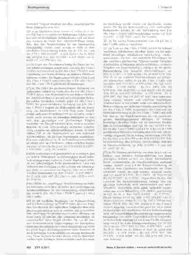 Vorschauseite 3: Stufenaufstieg nach §16 Abs. 3 TVöD-V Unschädlichkeit einer kurzen rechtlichenUnterbrechung zwischen einem befristeten und einem unbefristeten Arbeitsverhältnis fürdie Stufenlaufz…
