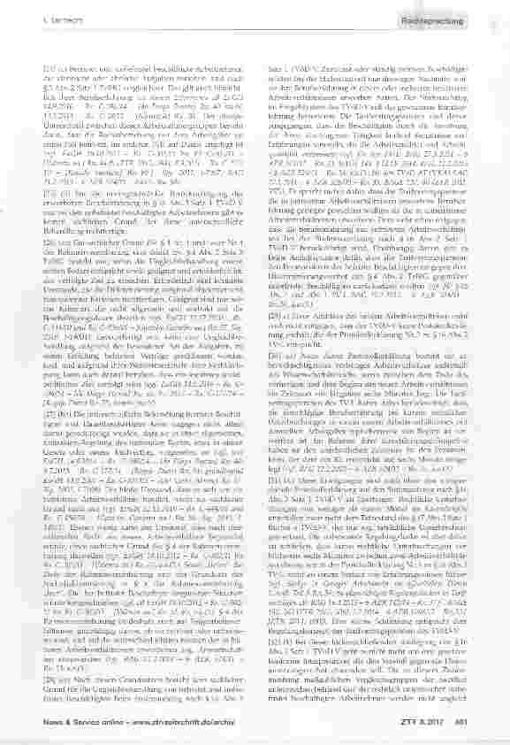 Vorschauseite 4: Stufenaufstieg nach §16 Abs. 3 TVöD-V Unschädlichkeit einer kurzen rechtlichenUnterbrechung zwischen einem befristeten und einem unbefristeten Arbeitsverhältnis fürdie Stufenlaufz…