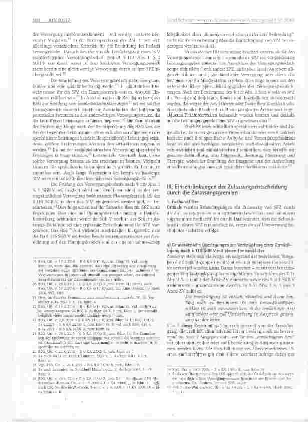 Vorschauseite 3: Sozialpädiatrische Zentren gemäß § 119 SGB V -Ermächtigungsvoraussetzungen und Besonderheitenin der Rechtsprechung