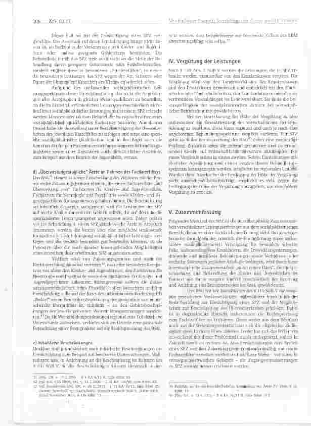Vorschauseite 5: Sozialpädiatrische Zentren gemäß § 119 SGB V -Ermächtigungsvoraussetzungen und Besonderheitenin der Rechtsprechung