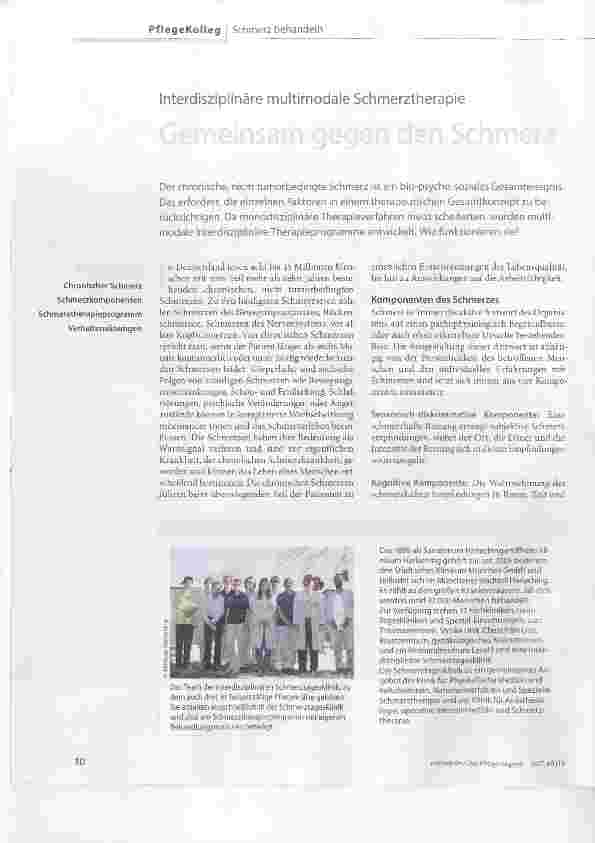 Vorschauseite 1: Gemeinsam gegen den Schmerz
