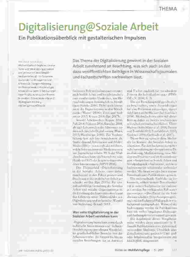 Vorschauseite 1: Digitalisierung@Soziale Arbeit Ein Publikationsüberblick mit gestalterischen Impulsen