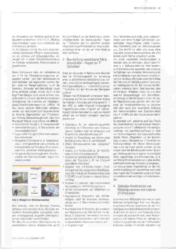 Vorschauseite 2: Novellierte MPBetreibV für vernetzbare Medizinprodukte