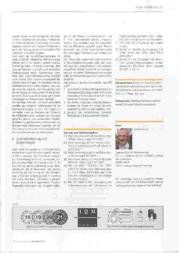 Vorschauseite 6: Novellierte MPBetreibV für vernetzbare Medizinprodukte