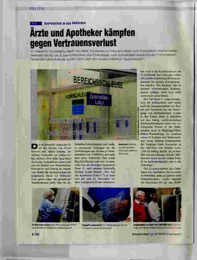 Vorschauseite 1: Ärzte und Apotheker kämpfen gegen Vertrauensverlust