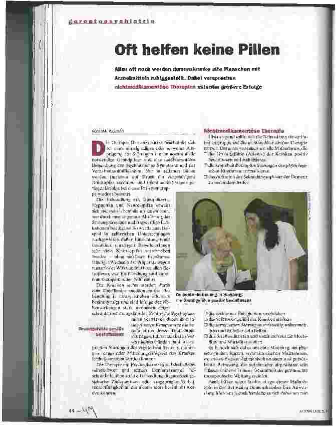 Vorschauseite 1: Oft helfen keine Pillen