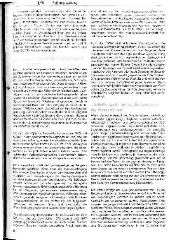 Vorschauseite 2: Die Krankenhäuser brauchen eine starke Krankenhausgemeinschaft Aufgaben und Ziele der Landeskrankenhausgesellschaften