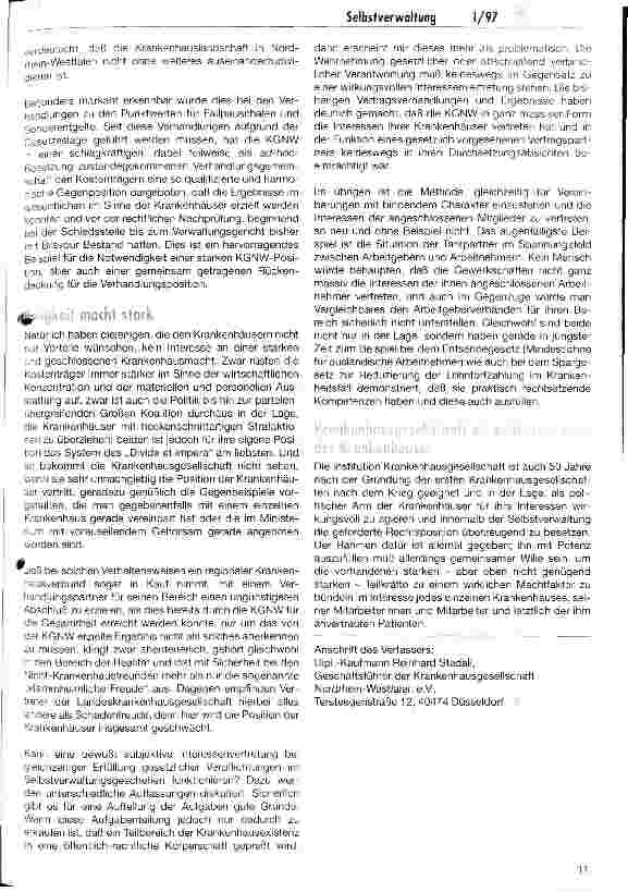 Vorschauseite 5: Die Krankenhäuser brauchen eine starke Krankenhausgemeinschaft Aufgaben und Ziele der Landeskrankenhausgesellschaften