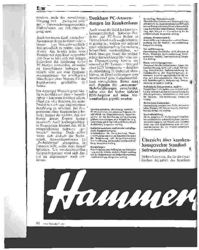 Vorschauseite 3: Mikrocomputer-(PC-) Einsatz im Krankenhaus Möglichkeiten, Auswahl, Einsatz Teil III Software, Systemlösungen und deren Einführungen