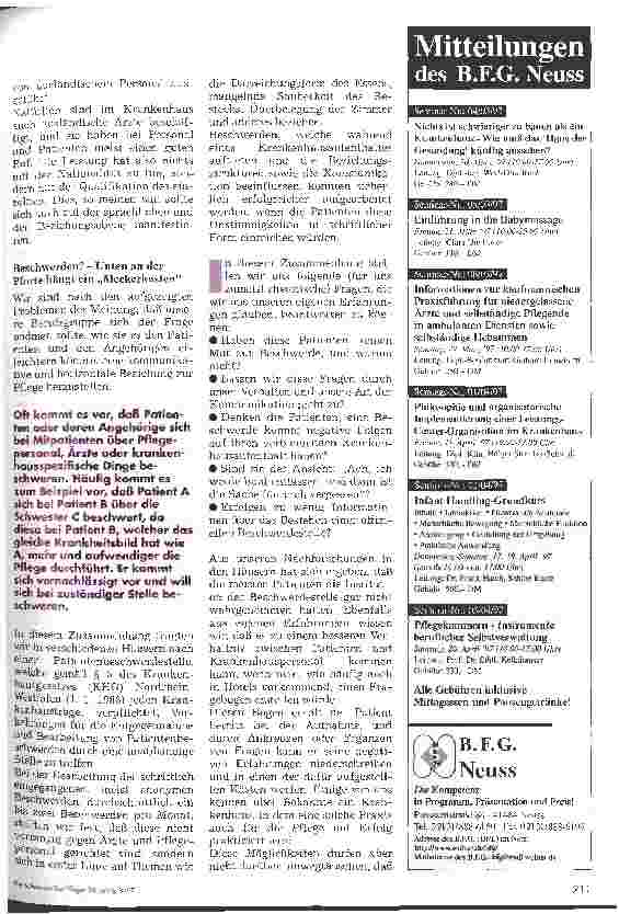 Vorschauseite 5: B BRAUN-Preis 96 Beziehungsstrukturen im Krankenhaus 1. Platz für Krankenund Kinderkrankenpflegeschulen