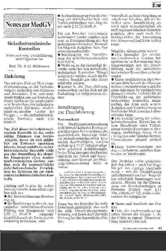 Vorschauseite 1: Sicherheitstechnische Kontrollen Voraussetzungen, Durchführung u. Organisation