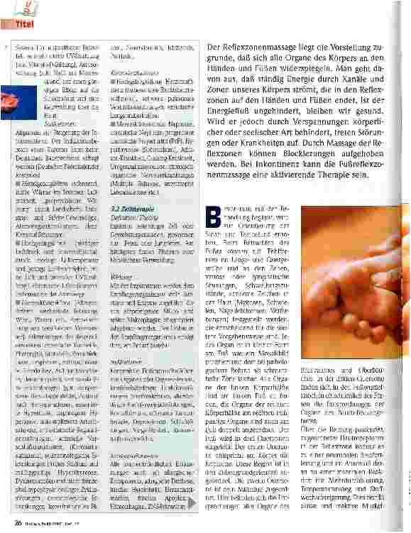 Vorschauseite 1: Fußreflexzonenmassage bei Inkontinenz