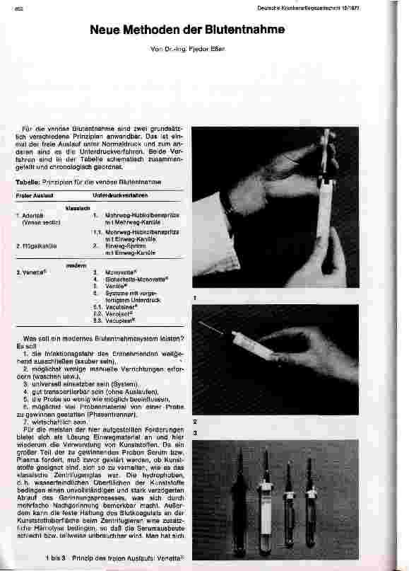 Vorschauseite 1: Neue Methoden der Blutentnahme