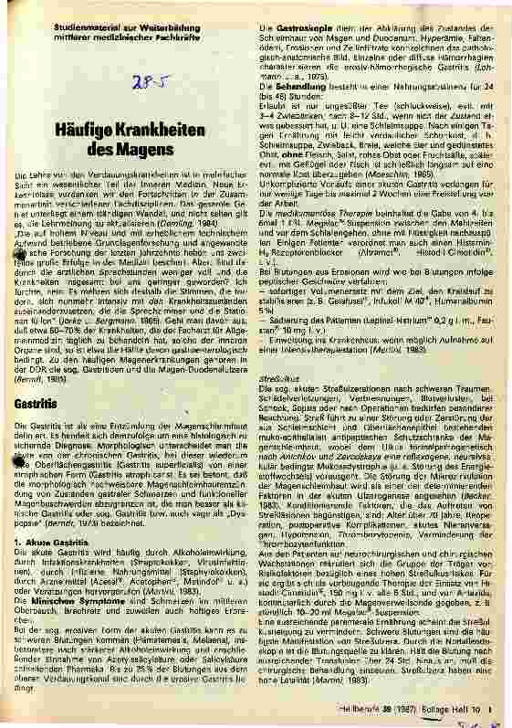 Vorschauseite 1: Häufige Krankheiten des Magens