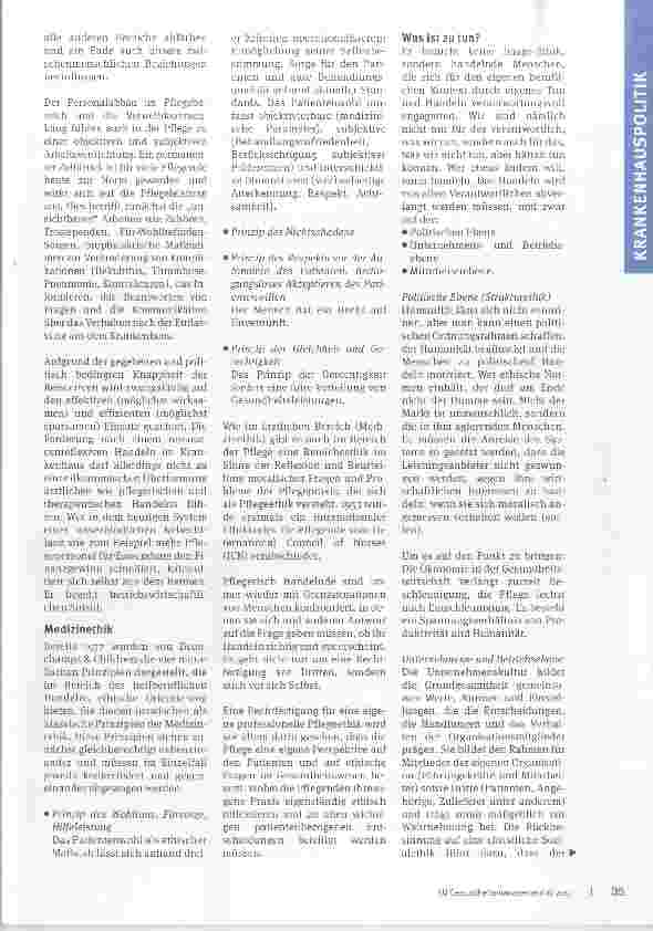 Vorschauseite 2: Diskrepanz der Ziele Ethik und Pflege